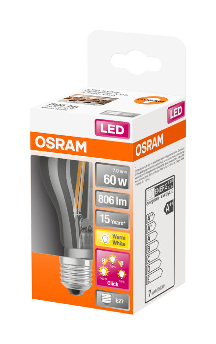 Osram LED Star+ Classic dimbar 7 W (60 W) E27
